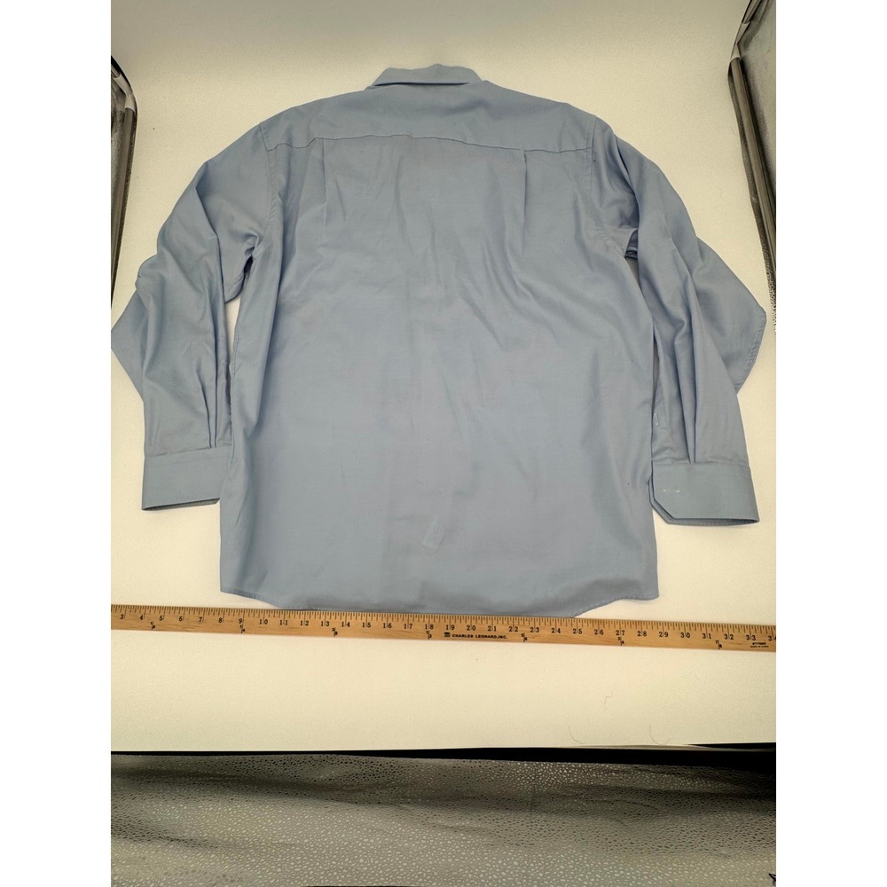 Eton Cambridge Mens Light Blue Herringbone Dress Shirt Classic Fit 17 43